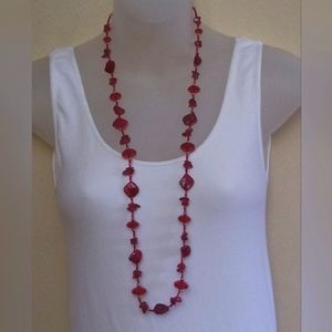 Multi Red Beads Necklace